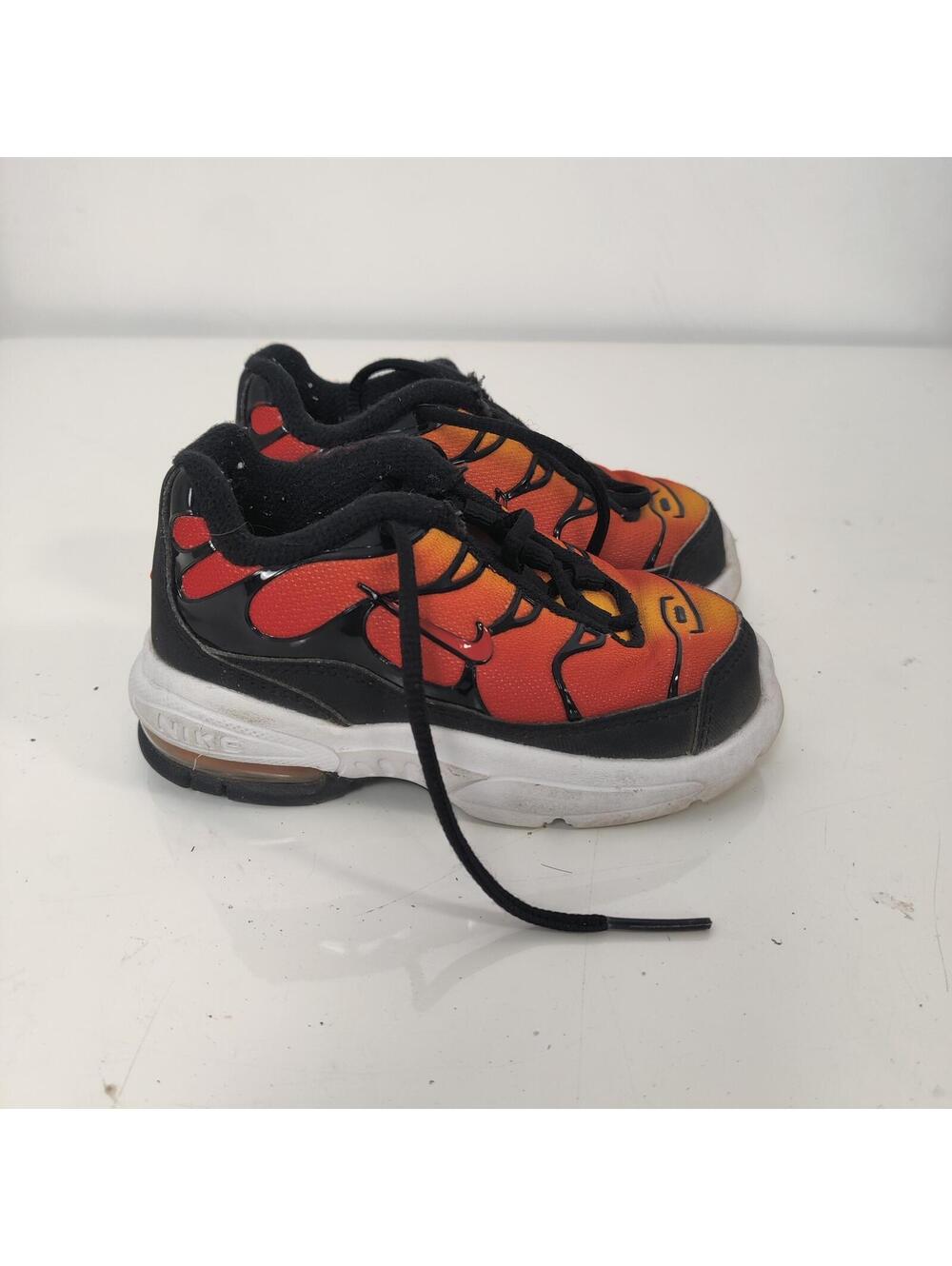 Nike Air Max Plus TN Toddler Orange Black Shoes Size 6C